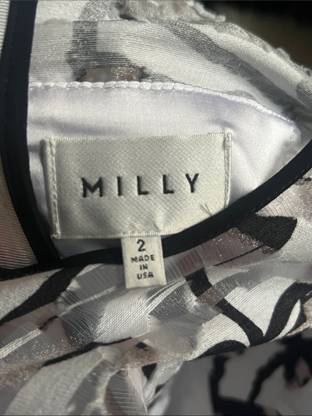 Milly New York "Surrealist" Fil Coupé Scribble Print Dress - Picture 7 of 7